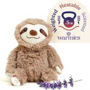 WARMIES SLOTH lavender flaxseed weighted plush toy EUC heat or cool cozy stuffed